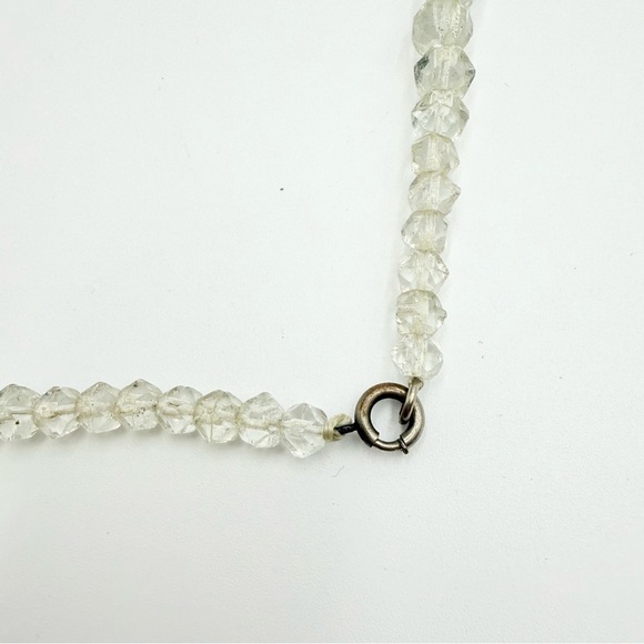 Vintage Large Clear Crystal Beaded Necklace - Picture 5 of 8